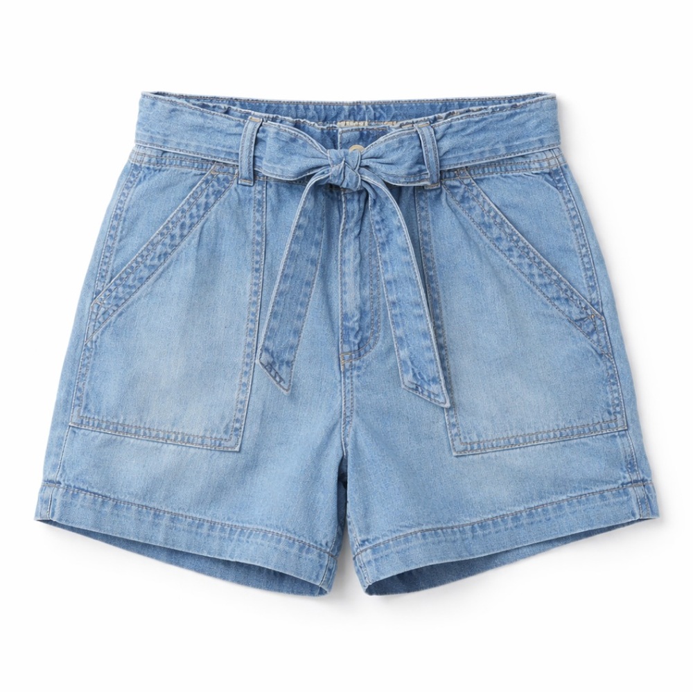 Sanctuary Lyocell Sash Shorts Size Medium NWT Blue High Rise Belted Utility